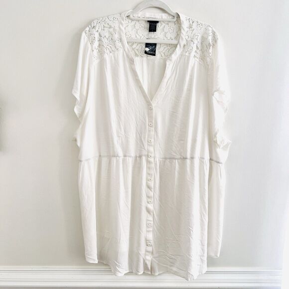 Torrid Tops - *NWT* Torrid White Soft Lightweight Lacy Boho Flowy Blouse ~ Plus Size 5 (5X)